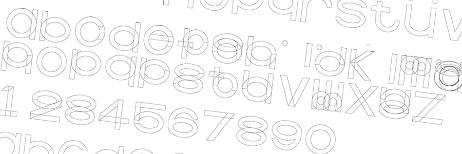 Skeleton letterforms from the Letterboxes 