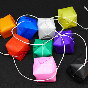 Bright rainbow boxes garland