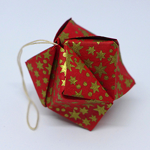 Gold Stars - red crystal decoration