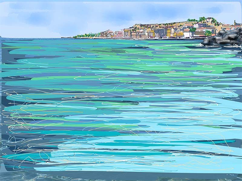 The village from the sea by Roger Newbrook